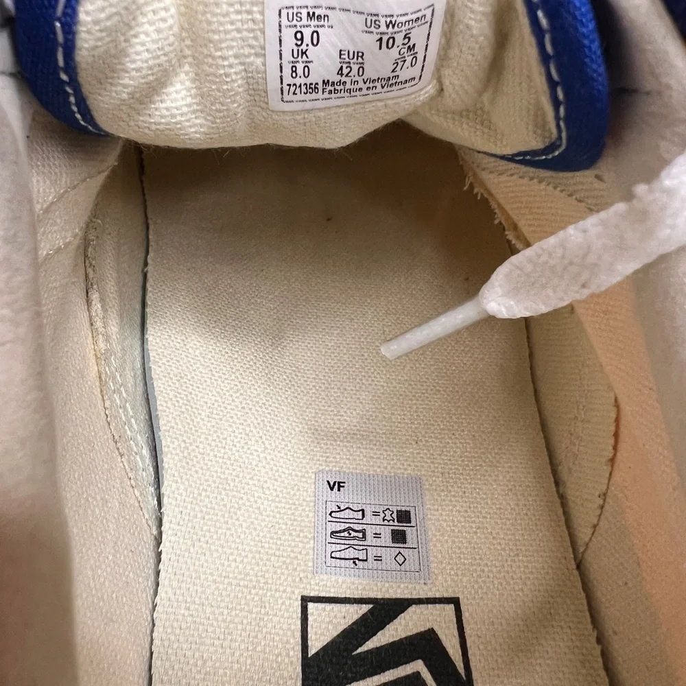 Vans Old School Low Velcro Checkerboard Blue Yellow - Picture 4 of 8